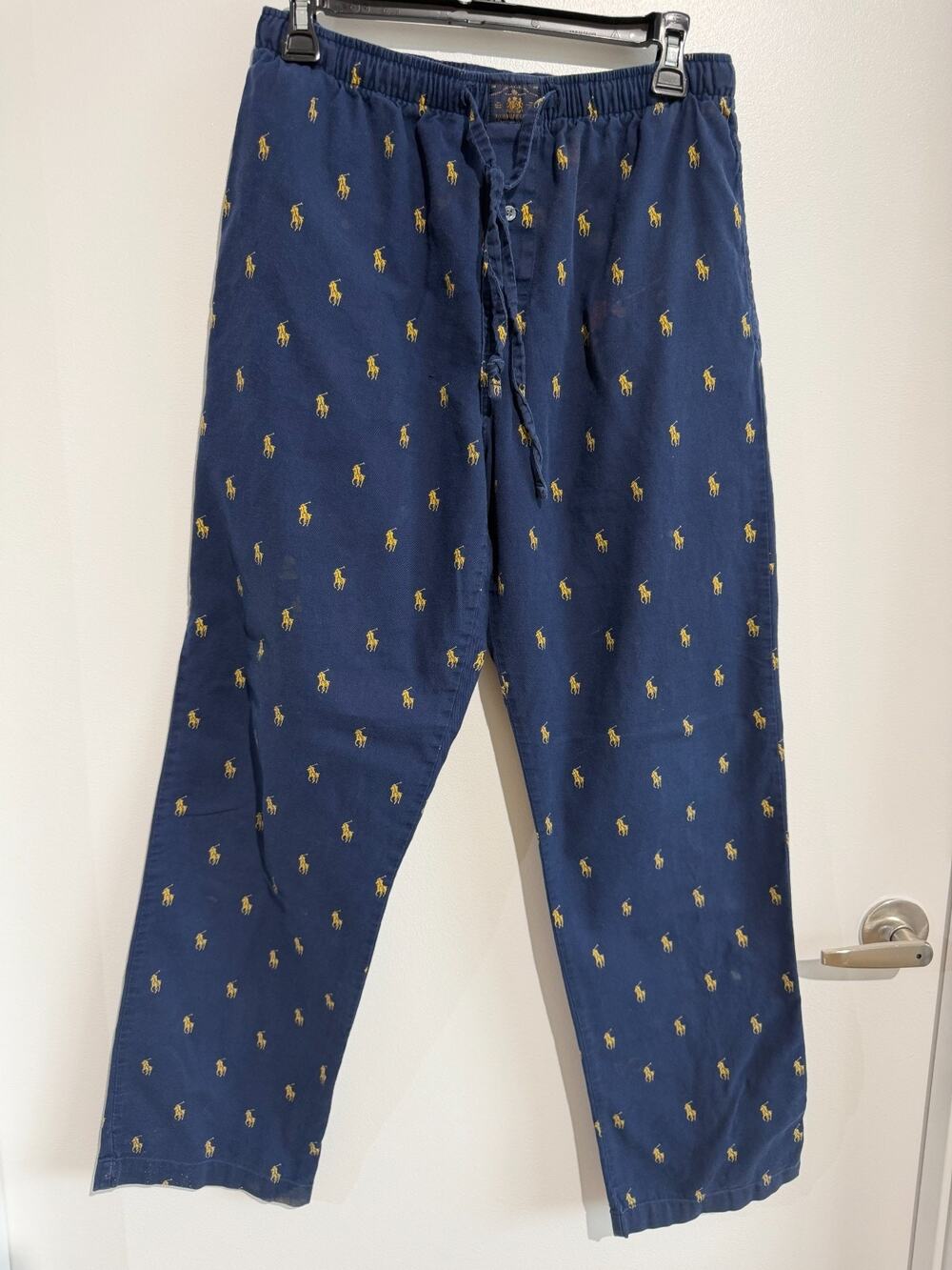 Polo Ralph Lauren Sleepwear thick Pajama Pants Navy Blue Pony Logo Size S